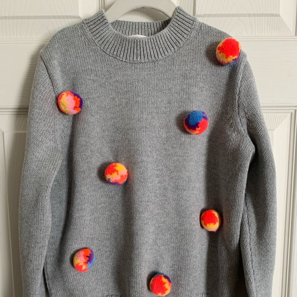Crewcuts Sweater with Pompom Accents